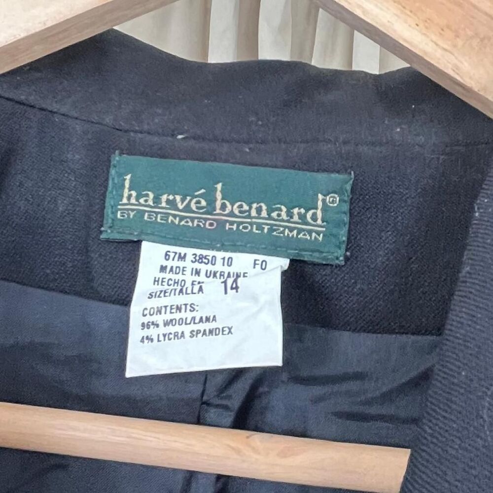 Vintage Harve Benard Black Wool Trench Coat with Eyelets - Picture 8 of 8